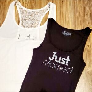 BRIDAL bundle I Do and Just Married tank tops size Med